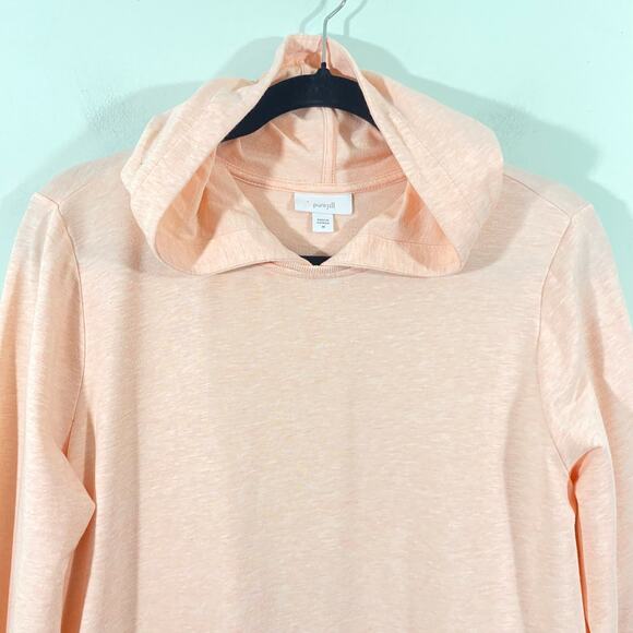 Pure Jill Women Pink Space Dyed Pima Cotton Pullover Hoodie Size M - Picture 2 of 9